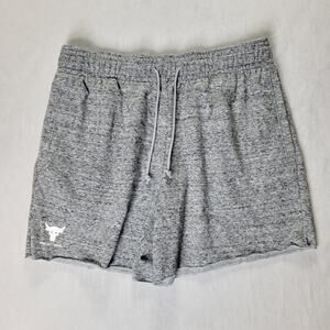 Under Armour UA Project Rock Terry Shorts Mens Large Gray Gym Training Comfort